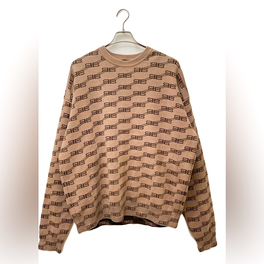 Balenciaga BB Monogram Tan Sweater Size S NEW🔥 100%Authentic ✨ BRAND NEW W. TAGS